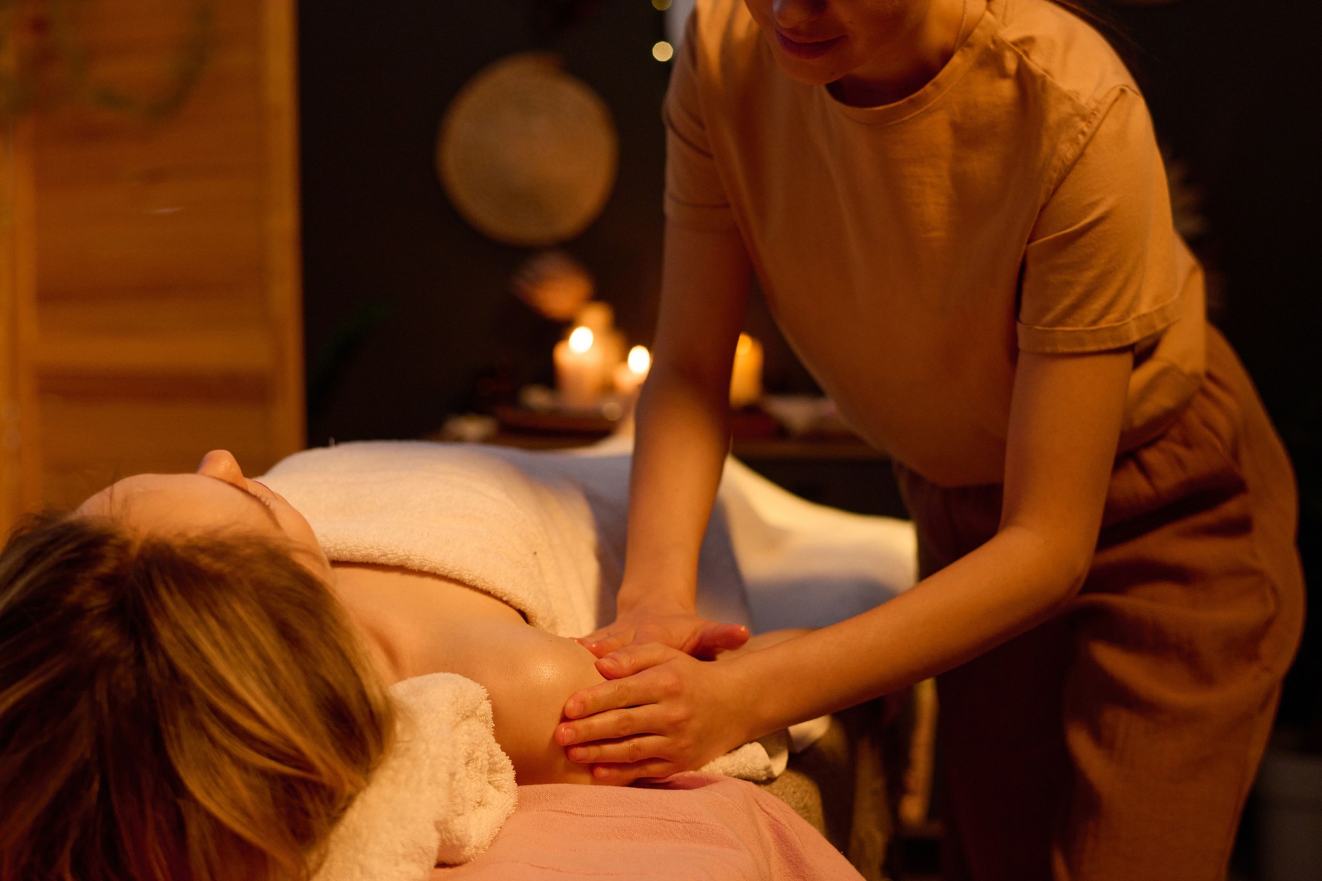 Female Spa Worker Doing Massage